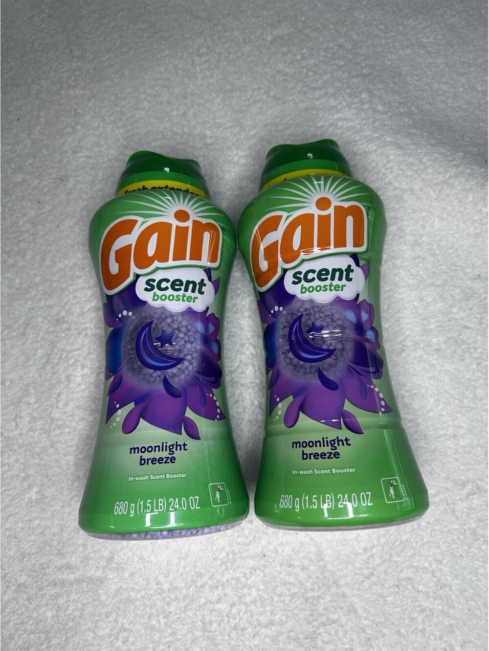 2 Pack Gain Fireworks In-Wash Scent Booster Beads, Moonlight Breeze, 24 oz Each